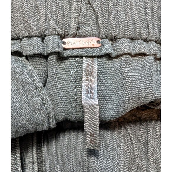 NWOT Free People Margate Pleated Pants Size M Paperbag Super High Rise Green - Picture 5 of 12